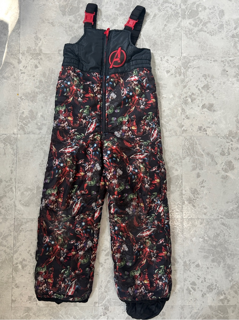 Marvel Kids Avengers Puffer Snowpants- Black/Red